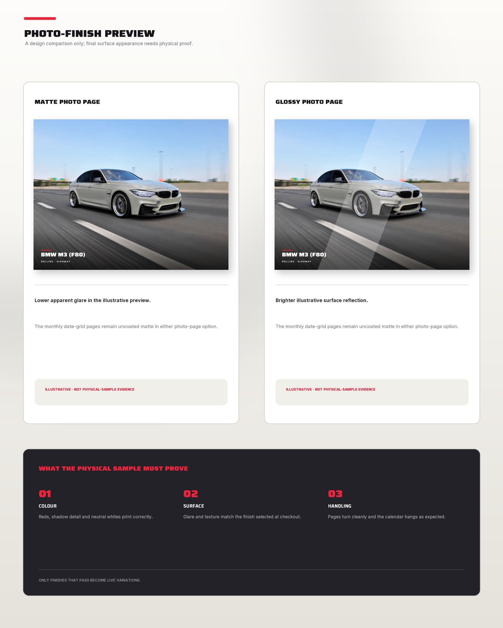 Matte photo-page finish preview.