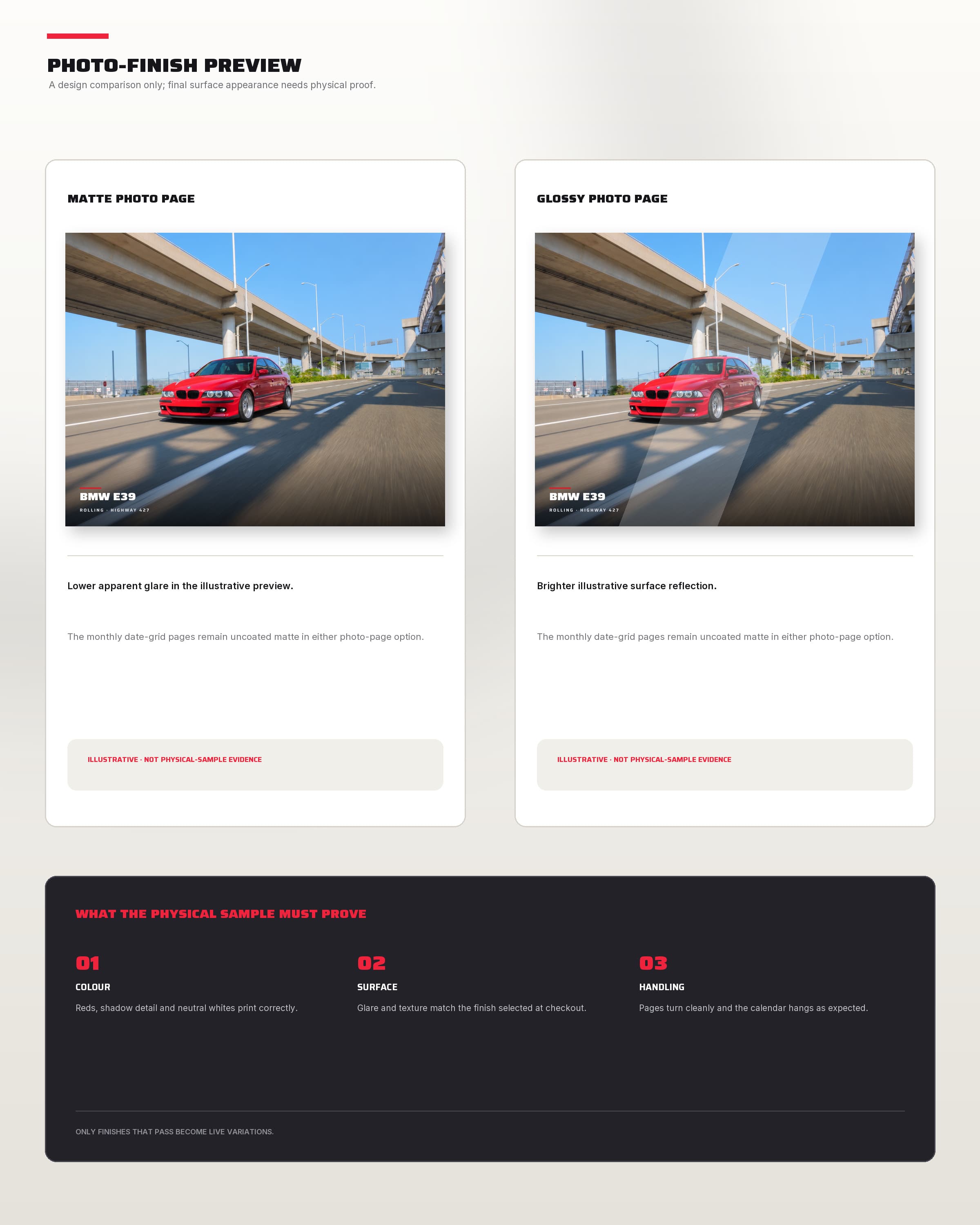 Matte photo-page finish preview.