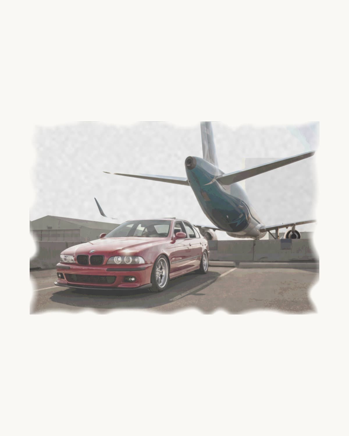 Custom car artwork in the ink finish