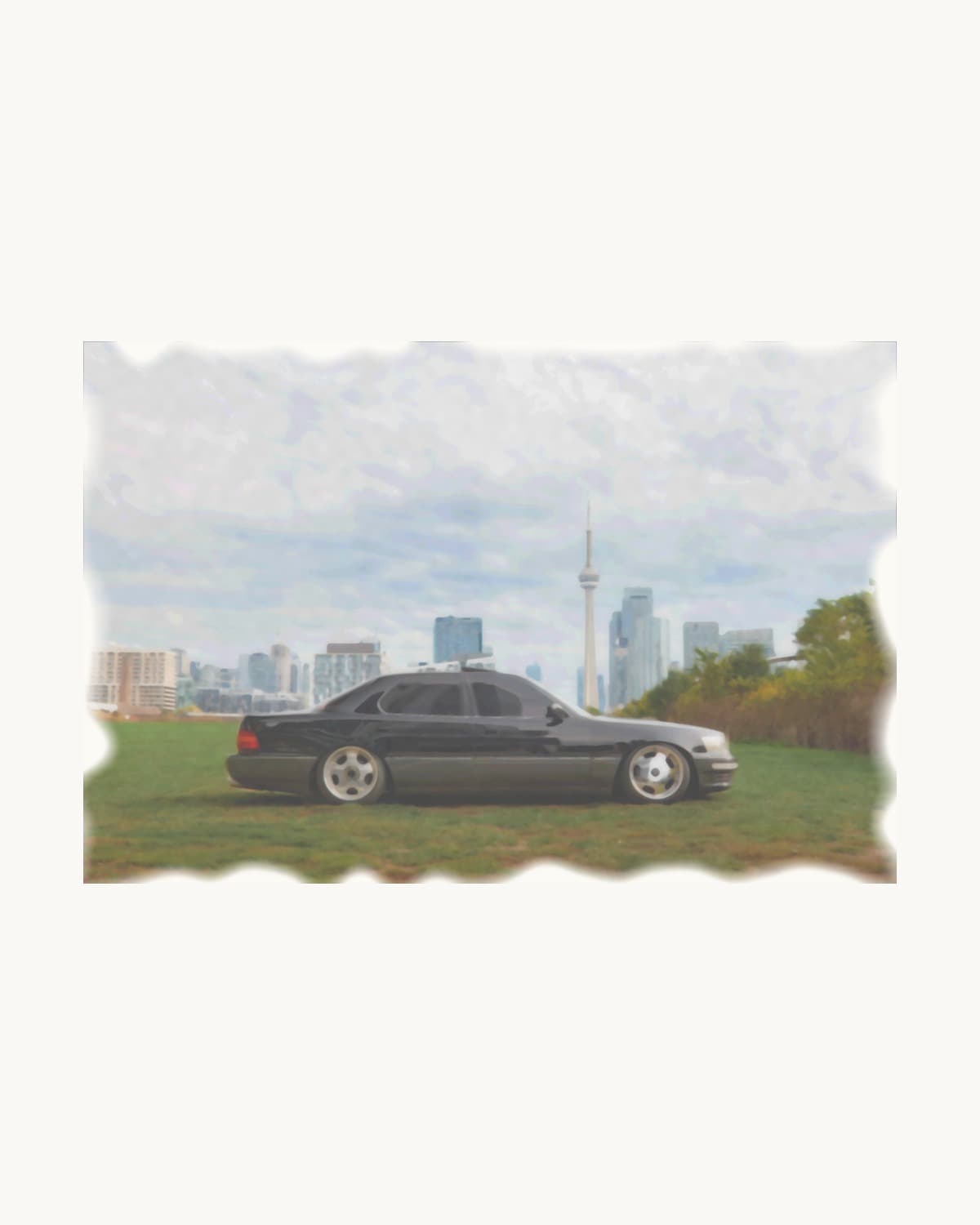 Custom car artwork in the watercolour finish
