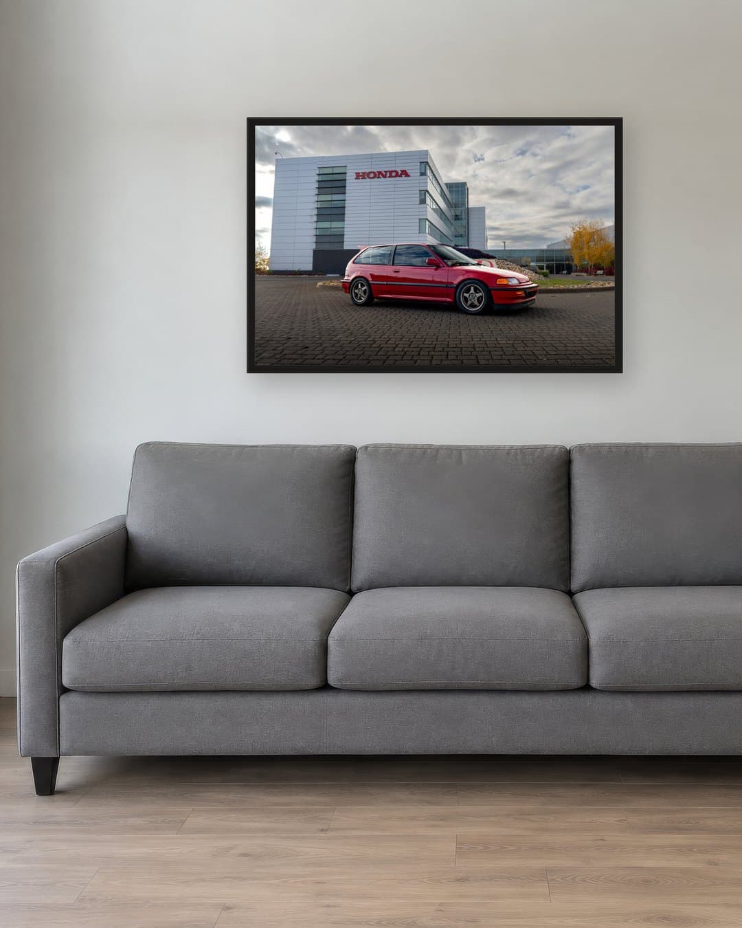 The large size over a sofa, to scale