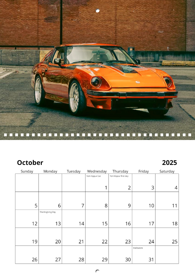 2025 Carshowcasing Calendar