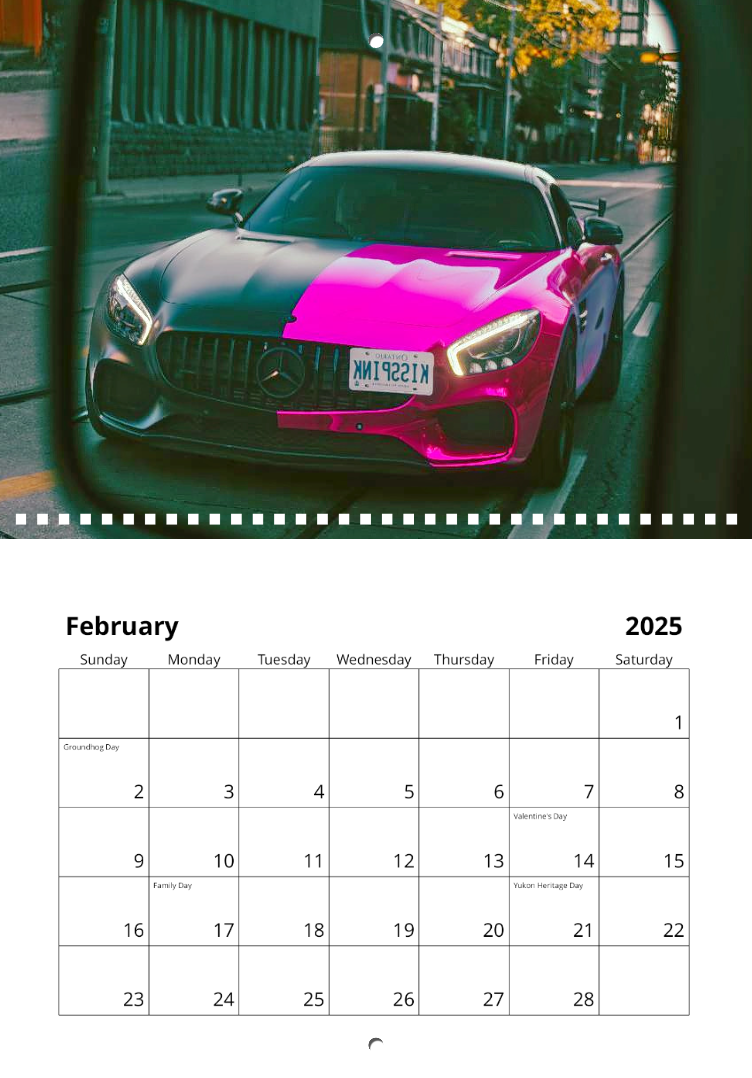 2025 Carshowcasing Calendar