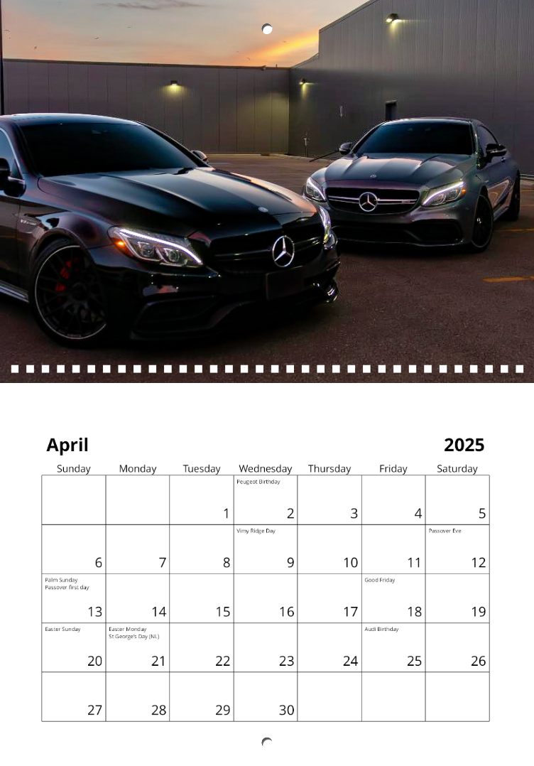 2025 Carshowcasing Calendar